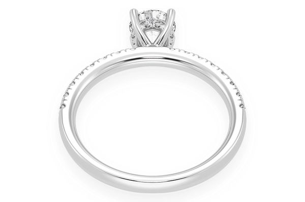 Thinn - 0.25ct Round Solitaire - One Row Under Halo - Diamond Engagement Ring - All Natural