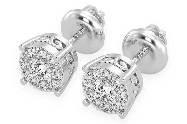0.25ctw Mosaic Stud Diamond Earrings 14k Solid Gold