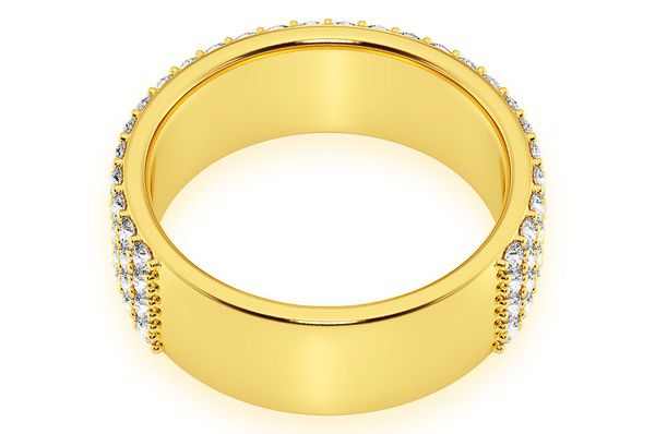  Four Row Round Diamond Band 14k Solid Gold 1.50ctw