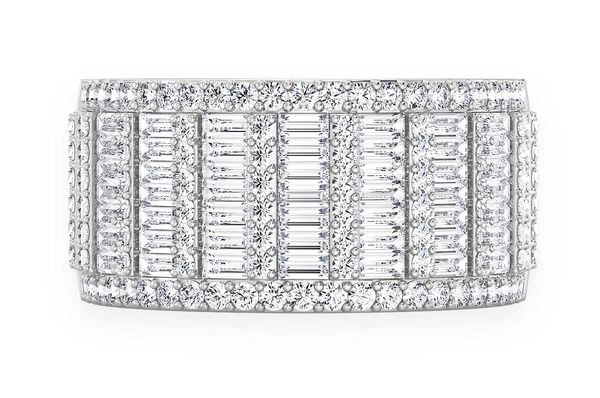 Super Baguette & Round Diamond Band 14k Solid Gold 2.75ctw 