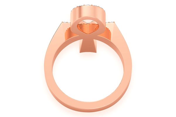 Ankh Signet Diamond Ring 14k Solid Gold 0.60ctw