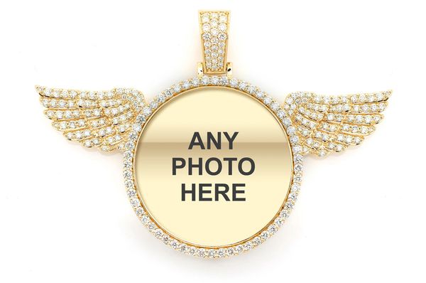 Winged Picture Diamond Pendant 14k Solid Gold 3.00ctw 