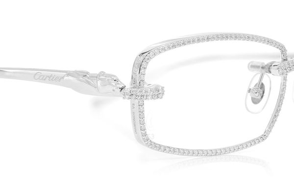 Cartier Glasses Iced Out Diamond Rims - 2.85ctw - White Gold