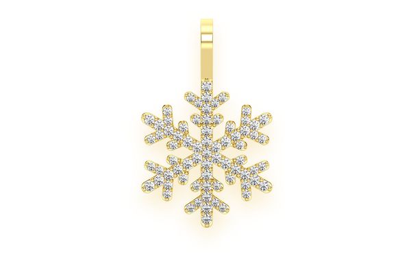 Snowflake Diamond Pendant 14k Solid Gold 0.35ctw