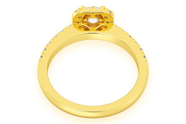 Thav - 1.00ctw Square Halo - Diamond Engagement Ring - All Natural