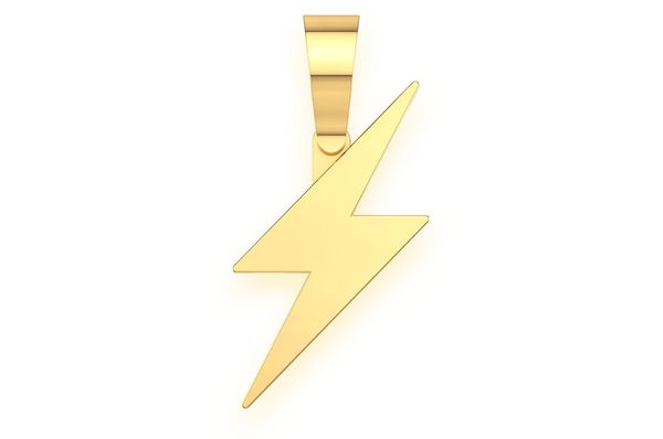 Lightning Bolt Pendant 14k Solid Gold