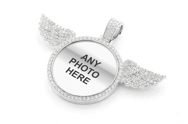 Winged Picture Diamond Pendant 14k Solid Gold 3.00ctw 