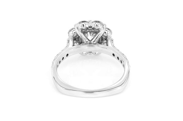 1.25ct Solitaire - Round Halo - Diamond Engagement Ring - All Natural