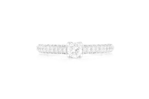 1.10ctw - Cathedral 3 Sides Pave - Engagement Ring - All Natural