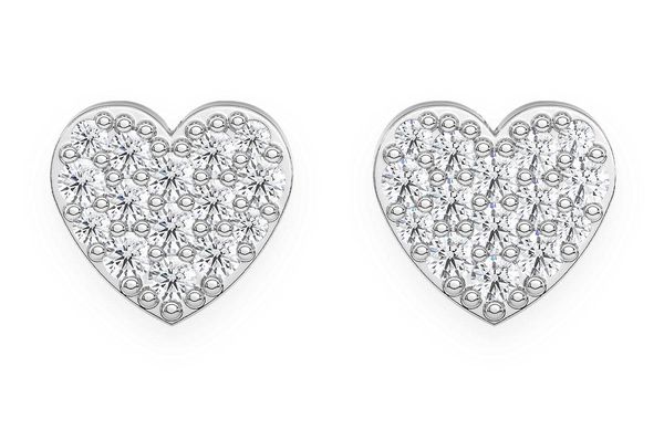 Heart Stud Diamond Earrings 14k Solid Gold 0.25ctw