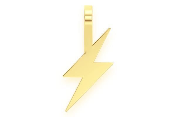 Lightning Bolt Emoji Pendant 14k Solid Gold