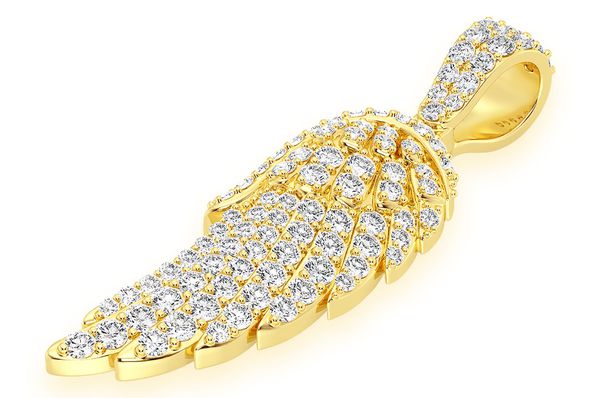 Angel Wing Diamond Pendant 14k Solid Gold 0.85ctw