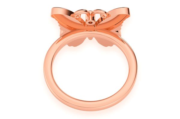 Butterfly Diamond Ring 14k Solid Gold 0.40ctw