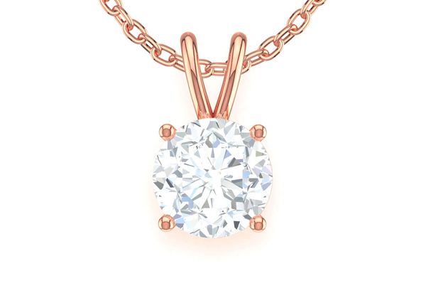 0.10ct Round Solitaire Diamond Pendant 14k Solid Gold