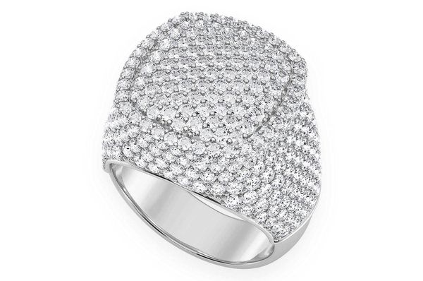 Square Signet Diamond Ring 14k Solid Gold 5.25ctw