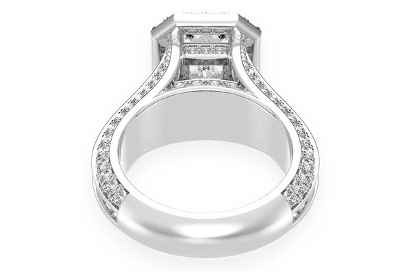 Monst - 2.00ct Emerald Cut Solitaire - Halo Fancy Shank - Diamond Engagement Ring - All Natural Vs Diamonds