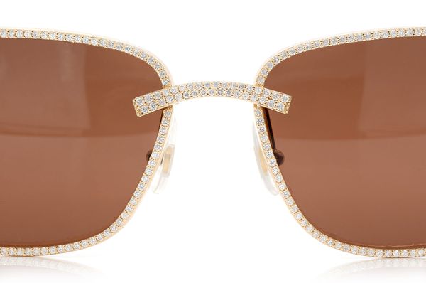 Cartier Glasses Iced Out Diamond Rims - 3.60ctw - Yellow Gold