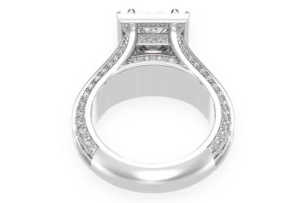Monst - 1.00ct Princess Solitaire - Halo Three Row - Diamond Ring Engagement Ring - All Natural Vs Diamonds