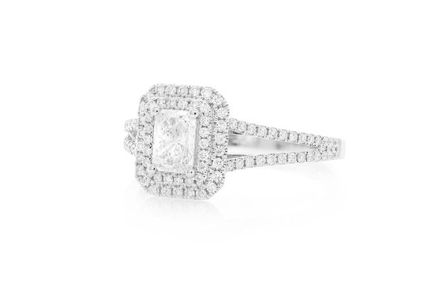 .75ct Radiant Solitaire - Double Halo - Diamond Engagement Ring - All Natural