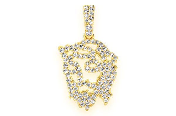 Jesus Silhouette Diamond Pendant 14k Solid Gold 0.33ctw