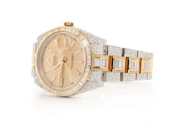 Rolex Datejust 41MM 18k Yellow Gold & Steel - (126333) - 18.90ctw Fully Iced Out