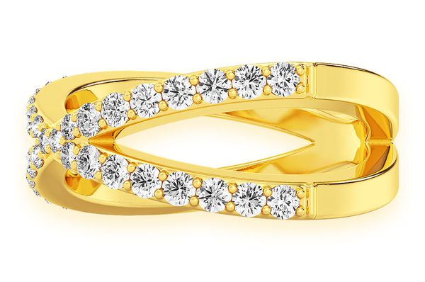 Crossover Diamond Ring 14k Solid Gold 0.60ctw