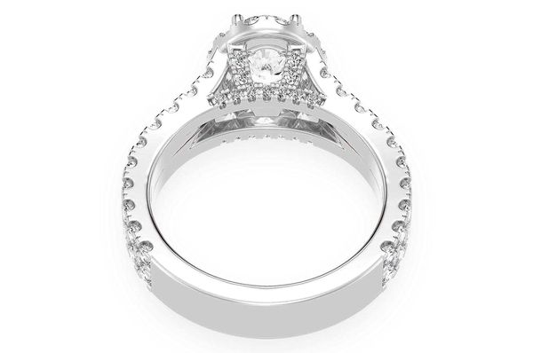 Sphinx - 1.00ct Oval Solitaire - Two Row Split Scallop - Diamond Engagement Ring - All Natural Vs Diamonds