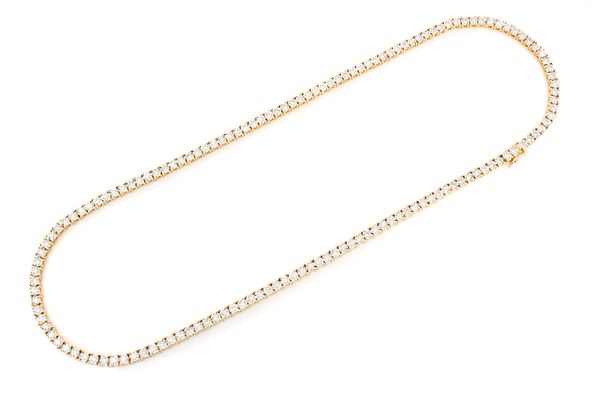 6pt Miracle Set Diamond Tennis Necklace 14k Solid Gold 8.95ctw