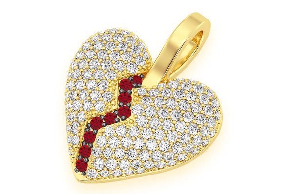 Heartbreaker Broken Heart Diamond Pendant 14k Solid Gold .50ctw