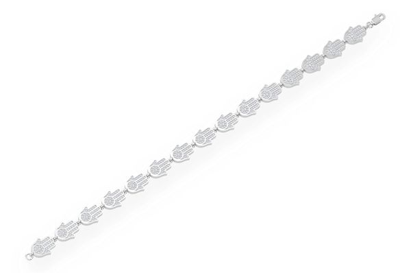 Hamsa Eternity Diamond Bracelet 14k Solid Gold 2.75ctw