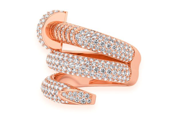 Nail Wrap Diamond Ring 14k Solid Gold 3.00ctw