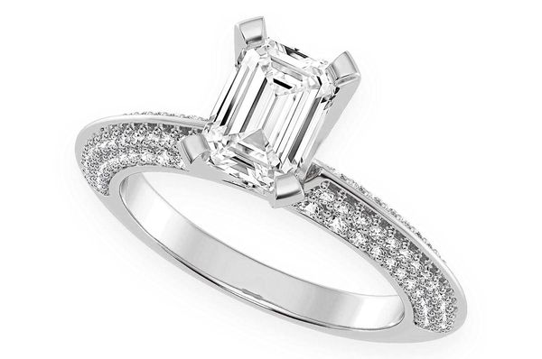 Kifey - 1.00ct Emerald Cut Solitaire - Knife Edge - Diamond Engagement Ring - All Natural