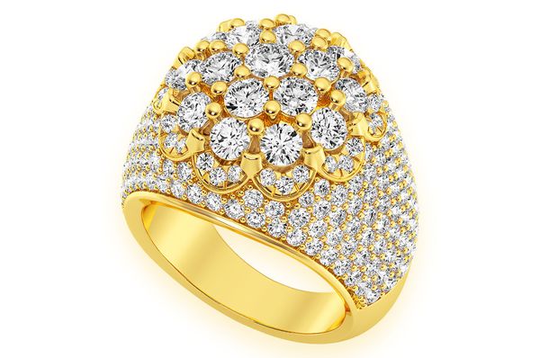 Pom Pom Diamond Ring 14k Solid Gold 3.50ctw