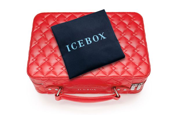 Icebox Leather World Traveler Jewelry Case - 2 Watches Red
