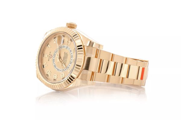 Rolex Sky Dweller 42MM 18k Yellow Gold (326938) All Factory Oyster Bracelet Champagne Dial