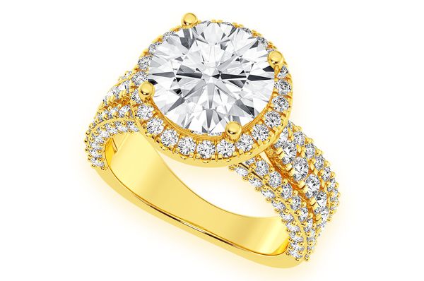 Tripp - 3.00ct Round Solitaire - Three Row - Diamond Engagement Ring - All Natural Vs Diamonds
