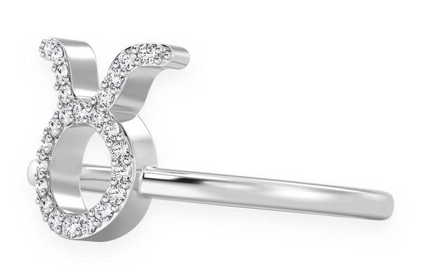 Taurus Zodiac Diamond Ring 14k Solid Gold 0.10ctw 