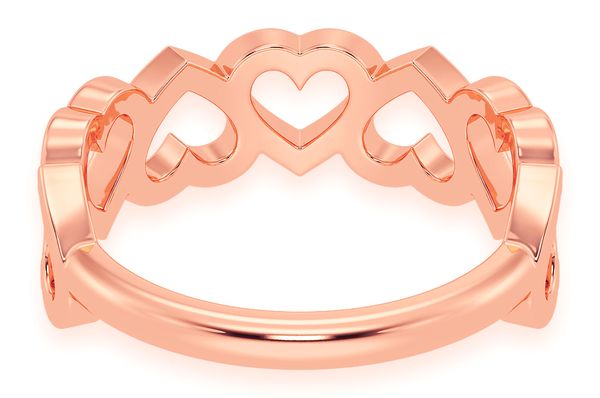 Hearts Ring 14k Solid Gold