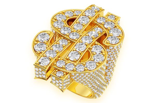 Super Dollar Diamond Ring 14k Solid Gold 9.25ctw