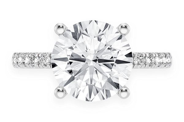 Thinn - 3.00ct Round Solitaire - One Row Under Halo - Diamond Engagement Ring - All Natural Vs Diamonds