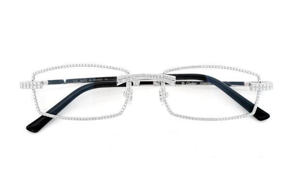 Cartier Glasses Iced Out Diamond Rims - 3.50ctw - White Gold