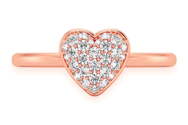 Bubbly Heart Diamond Ring 14k Solid Gold 0.20ctw