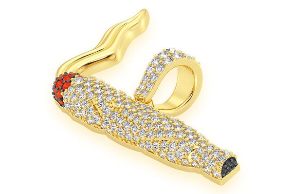 Burning Joint Ruby & Diamond Pendant 14k Solid Gold 1.25ctw