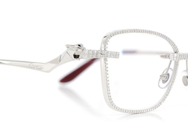 Cartier Panther Glasses Iced Out Diamond Rims - 5.85ctw - White Gold