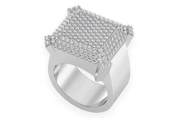 Babel Top Signet Diamond Ring 14k Solid Gold 2.00ctw