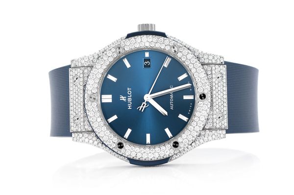 Hublot Classic Fusion 42MM Steel 11.00ctw - Fully Iced Out (nx7170)