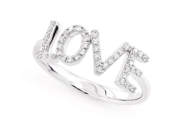 Love Diamond Ring 14k Solid Gold 0.15ctw