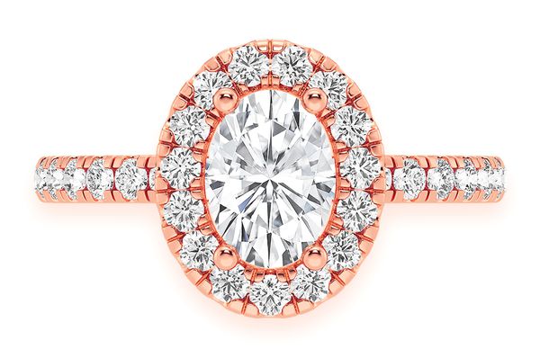 Thav - 0.75ct Oval Solitaire - Scallop Halo One Row - Diamond Engagement Ring - All Natural Diamonds