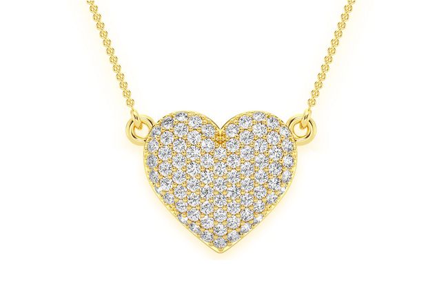 XS Bubbly Heart Necklace Pendant 14K   