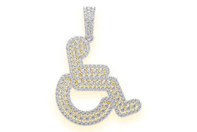 Layered Wheelchair Symbol Pendant 14K   